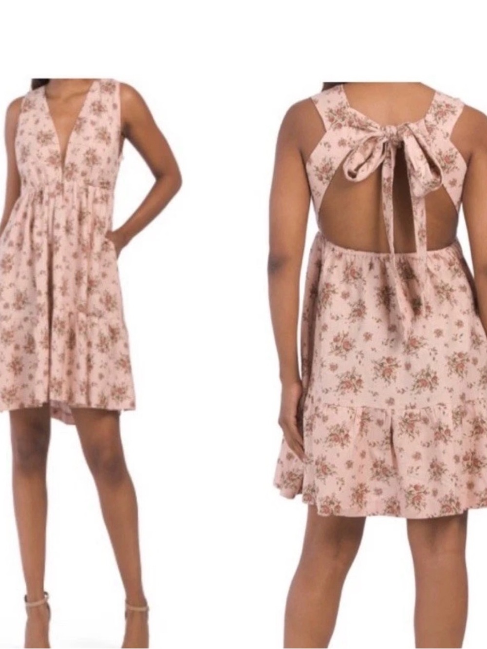House of Harlow 1960 Floral Midi Dress in Pink Size Medium Like New